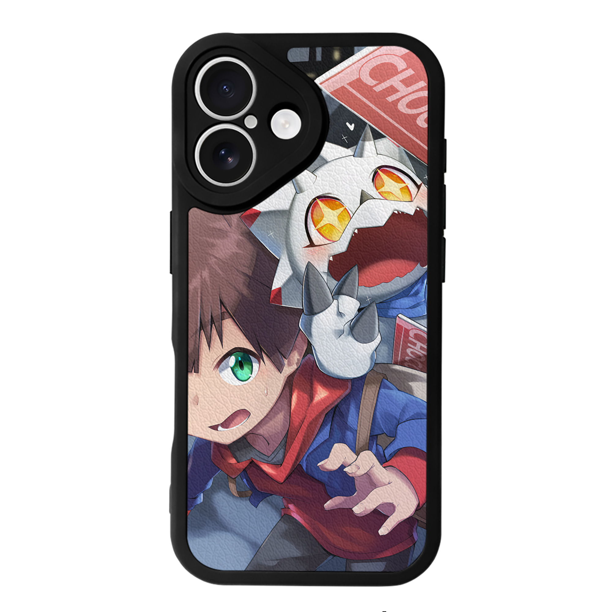 （画像用） Digimon デジタルモンスター/デジモン 【iPhone 16シリーズ対応】シリコンスマホケース（レザー調） 材質：シリコン